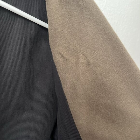 All Saints Green Brown Balfern Biker Suede Jacket Size US 2 MISSING BELT - Picture 3 of 6